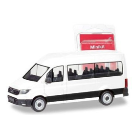 MAN TGE witte minibus in bouwpakket om te monteren Miniatuurr 