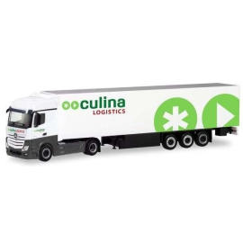 MERCEDES Actros 4x2 met 3-assige aanhanger CULINA Logistics Miniatuurr 