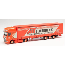 DAF XF SSC 4x2 met 3 Assige HEEBINK oplegger Miniatuurr 