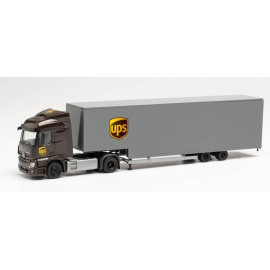 MERCEDES Actros S. 4x2 met aanhanger Bestelwagen 2 Assen UPS Miniatuurr 