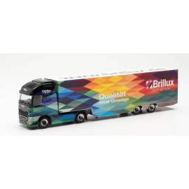 VOLVO FH 4x2 met XL 2-assige bestelwagenaanhangwagen BRILLUX Miniatuurr 