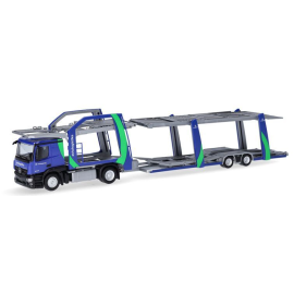 MERCEDES Benz Actros 4x2 met 2-assige autotransportaanhanger AVTOLOGISTIKA Miniatuurr 