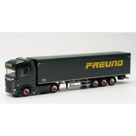 SCANIA CS 20 HD 4X2 met 3-assige schuifvloeroplegger SPEDITION FREUND Miniatuurr 