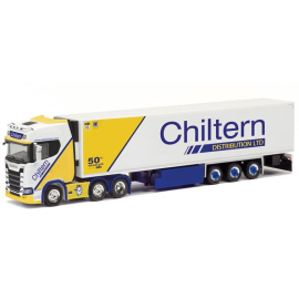 SCANIA CS 20 HD 6x2 met CHILTERN 3-assige koeloplegger Miniatuurr 