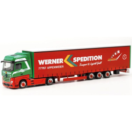 MERCEDES-BENZ Actros 4x2 met 3-assige WERNER aanhanger Miniatuurr 