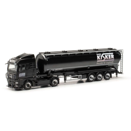 MAN TGX GM 4x2 met KISKER 3-assige silotrailer Miniatuurr 