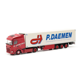 DAF XG 4x2 met 3-assige koeloplegger P.DAEMEN Miniatuurr 