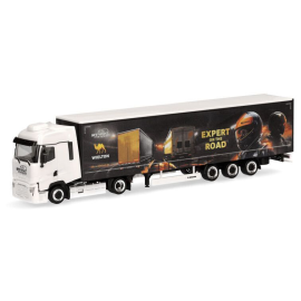 RENAULT T 4x2 met WIELTON 3-assige huiftrailer Miniatuurr 