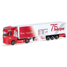 SCANIA CS 20 HD 4x2 met 3-assige aanhanger HEIDE LOGISTIK Miniatuurr 