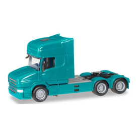 SCANIA Hauber Topline 6x4 Turkoois Miniatuurr 