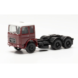 ROMAN DIESEL 6x2 bordeaux met wit dak Miniatuurr 