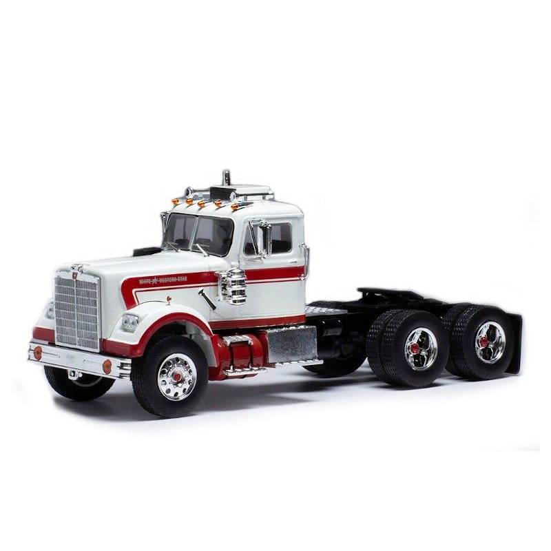 WITTE WESTERN STAR 4864 6x4 1970 Wit en rood Miniatuurr 