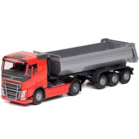 VOLVO FH16 4x2 rood met 3 assige kipper Miniatuurr 