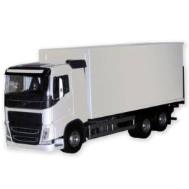 VOLVO FH 6x4 wit met opbouw en achterklep Miniatuurr 