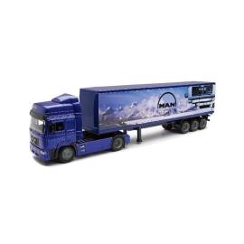 MAN F2000 vrachtwagen met 3-assige aanhanger Miniatuurr 