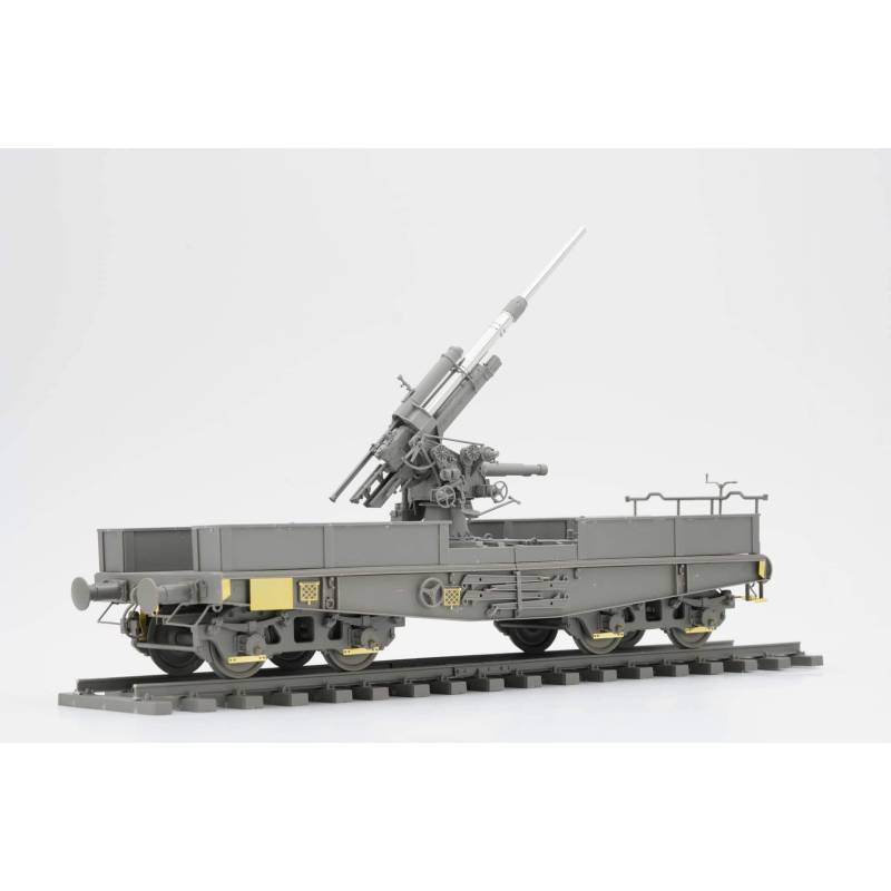 BORDER MODEL: 1/35; German 88mm Gun FlaK 36 with SSys Wagon with PE and metal barrel Militaire modelbouw