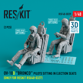 OV-10D 'Bronco' pilots sitting in ejection seats (only for RESKIT RSU48-0329) (2 pcs) (3D-Printed)