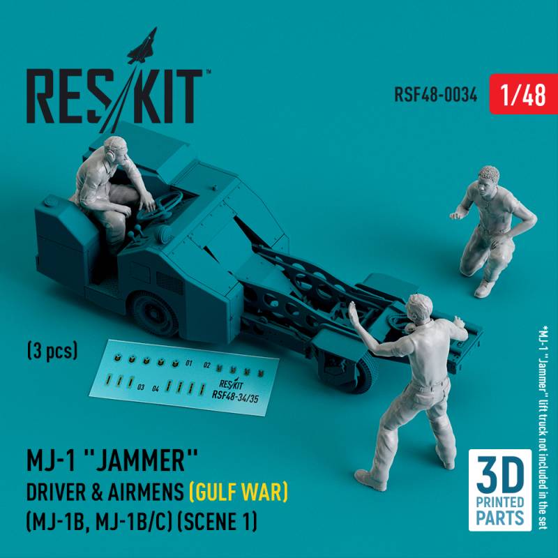 MJ-1 'Jammer' Driver & airmen (Gulf War) (MJ-1B, MJ-1B/C) (scene 1) (3 pcs) (3D-Printed)