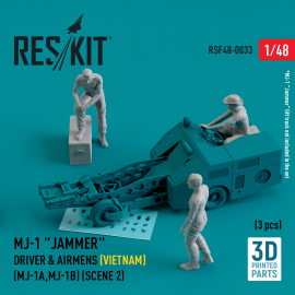 MJ-1 'Jammer' Driver & airmen (Vietnam) (MJ-1A,MJ-1B) (scene 2) (3 pcs) (3D-Printed)