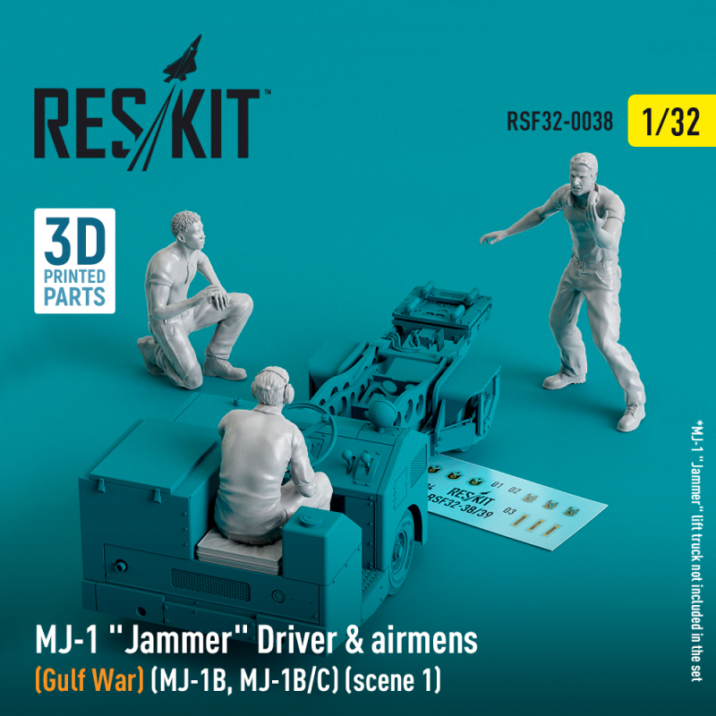 MJ-1 'Jammer' Driver & airmen (Gulf War) (MJ-1B, MJ-1B/C) (scene 1) (3 pcs) (3D-Printed)