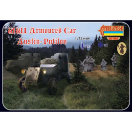 Austin Putilov armored vehicle figure + WWI Russian soldiers 1:72