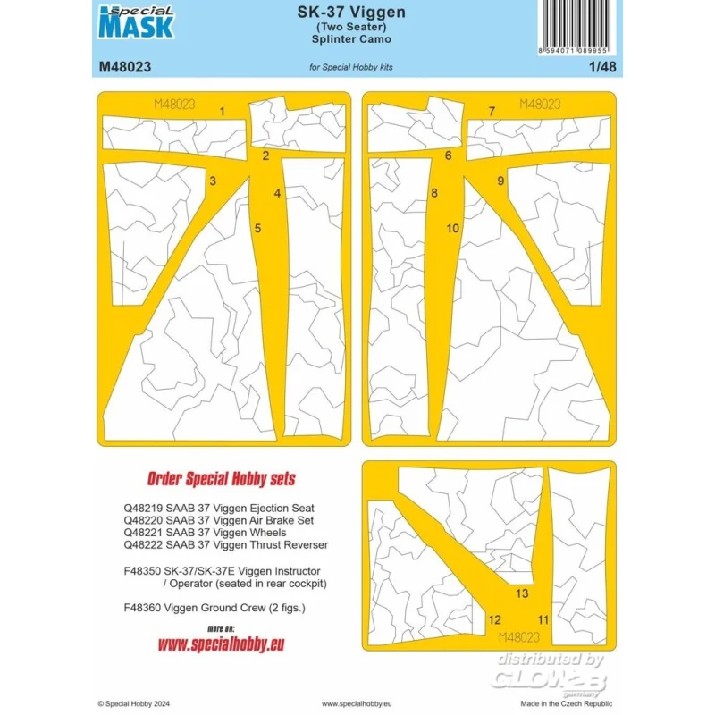 SK-37 Viggen (Two Seater) Splinter Camo MASK Figuren 