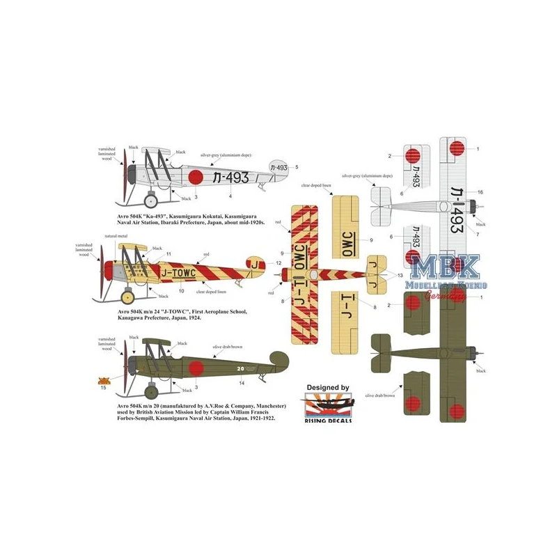 Avro 504K “Japanese Users” Modelvliegtuigen