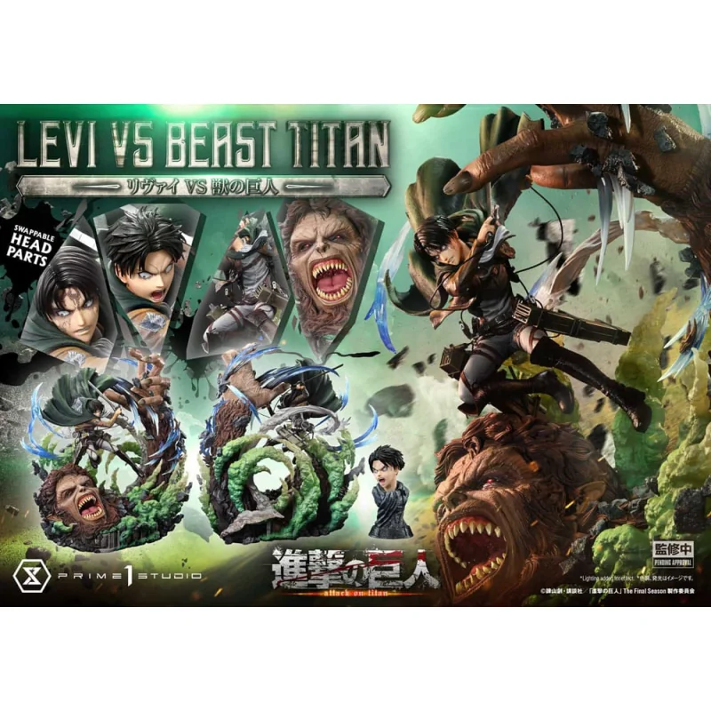 Attack on Titan - Ultimate Premium Masterline Series 1/4 Levi Versus Beast Titan Bonus Version 73 cm Beeldjes