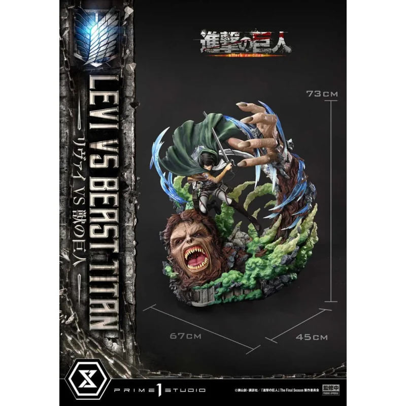 Attack on Titan - Ultimate Premium Masterline Series 1/4 Levi Versus Beast Titan Bonus Version 73 cm