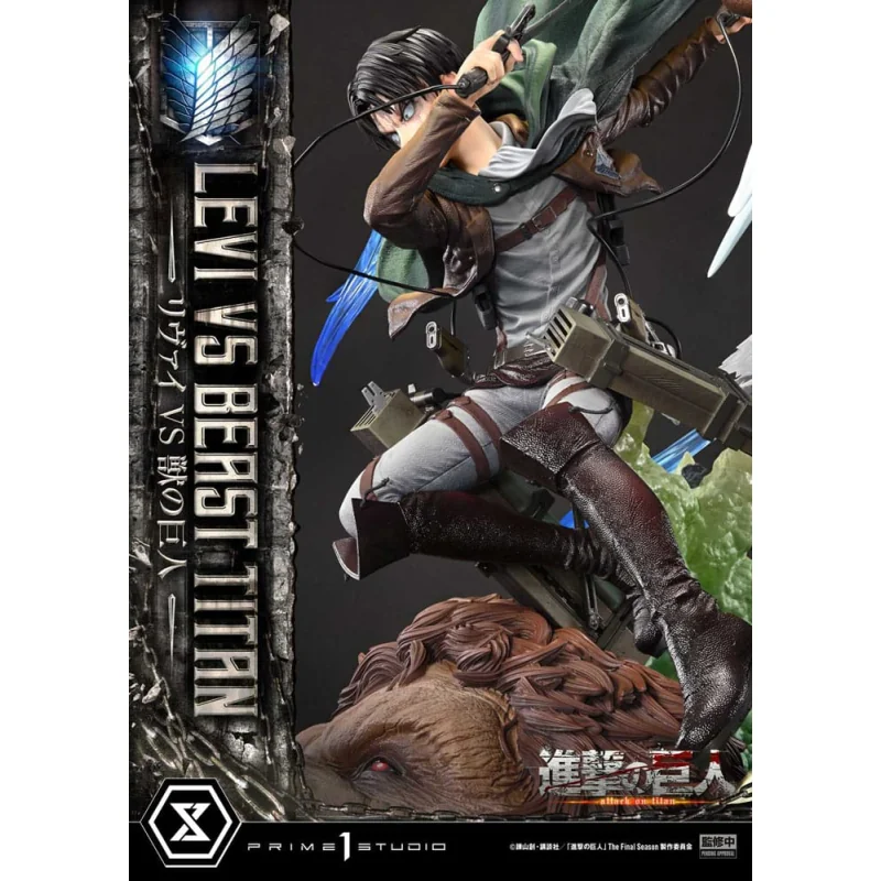 Attack on Titan - Ultimate Premium Masterline Series 1/4 Levi Versus Beast Titan Bonus Version 73 cm