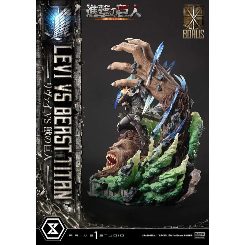 Attack on Titan - Ultimate Premium Masterline Series 1/4 Levi Versus Beast Titan Bonus Version 73 cm