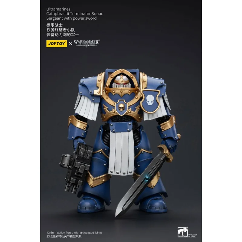 Warhammer The Horus Heresy figure 1/18 Ultramarines Cataphractii Terminator Squad Sergeant with Power Sword 14 cm Figuurtje 