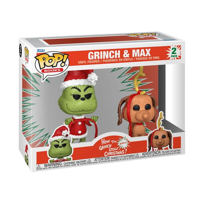 The Grinch(Anniversary) - pack 2 POP! Books Vinyl figures Grinch w/ Max 9 cm Pop figuren