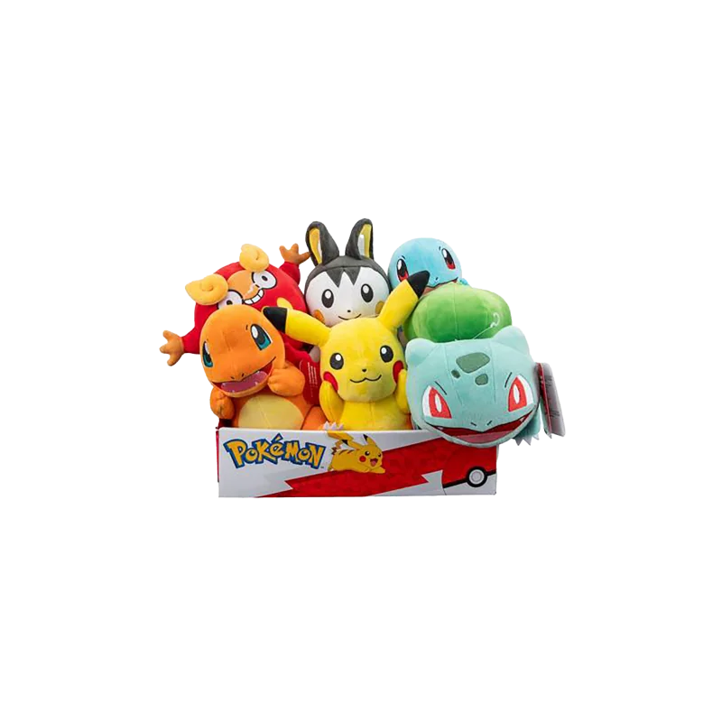 Pokemon - 20 cm plush toy assortment (Pikachu, Charmander, Bulbasaur, Squirtle, Darumarond, Emolga) Pluche 