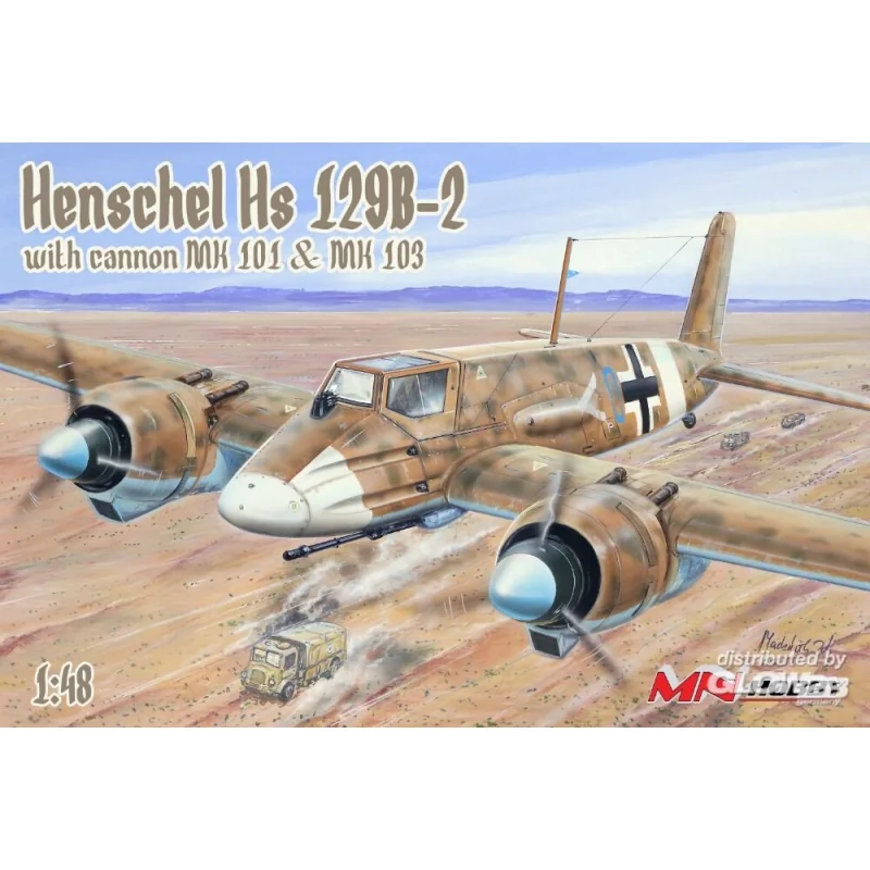 Henschel Hs-129B-2 with cannon MK 101 & MK103 Schaalmodel 