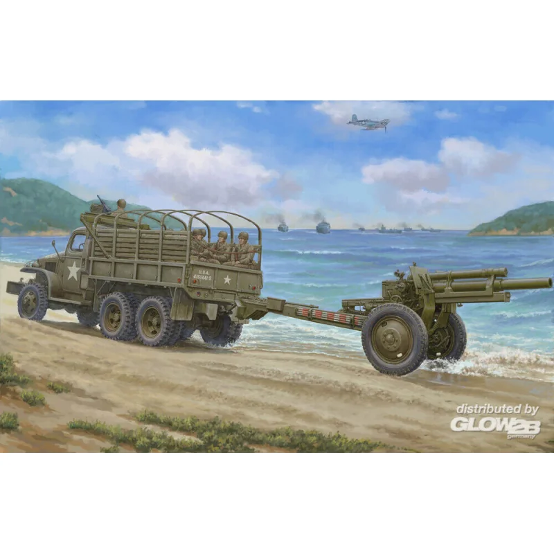 USA CCKW-352 Machine Gun Turret Version and M2A1 105MM Howitzer Schaalmodel 