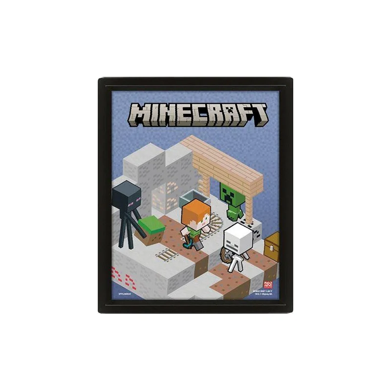 MINECRAFT - Switching Terrain - 3D lenticular poster 28x24cm 