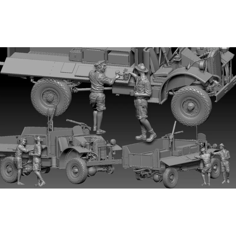 THUNDER MODEL: 1/35; LRDG Wireless Truck Bonus edition Militaire modelbouw