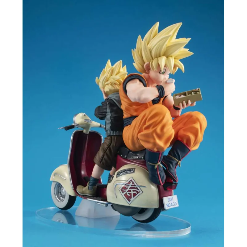 Desktop Real Mccoy Ex Dragon Ball Z Ss Son Goku & Ss Son Gohan & Motorbike Figuren