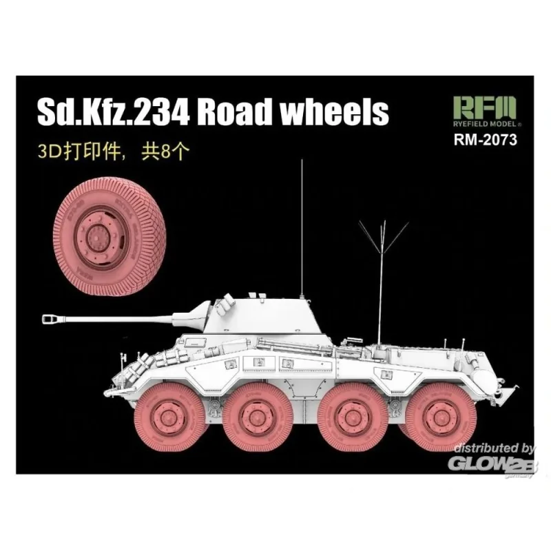 Sd.Kfz. 234 Road Wheels 3D Printed (8 pcs.) Schaalmodel 