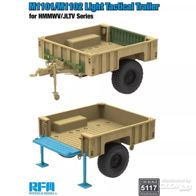 M1101/M1102 Light Tactical Trailer for HMMWV/JLTV Series Schaalmodel 