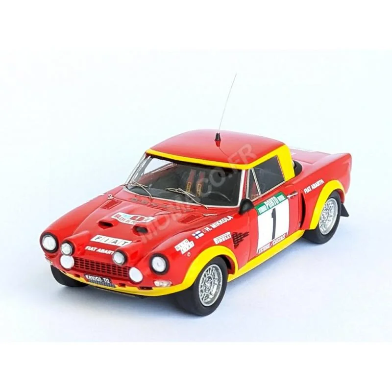 FIAT 124 ABARTH RALLYE 1 HANNU MIKKOLA/JEAN TODT RALLYE DU PORTUGAL 1975 2ND Miniatuur 