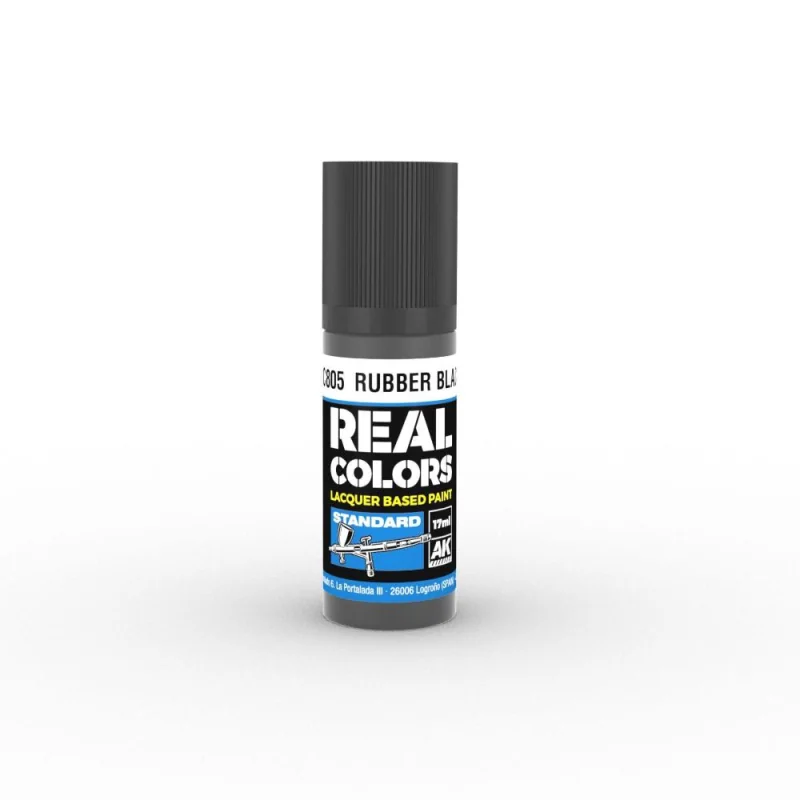 AK INTERACTIVE: Real Colors Rubber Black 17 ml. Acrylverf 