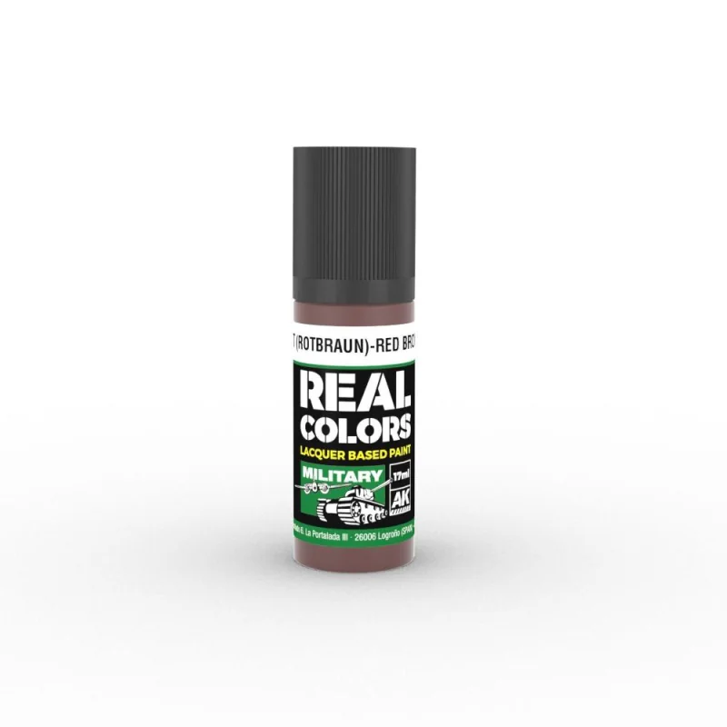 AK INTERACTIVE: Real Colors Rot (Rotbraun)-Red Brown RAL 8012 17 ml. Acrylverf 