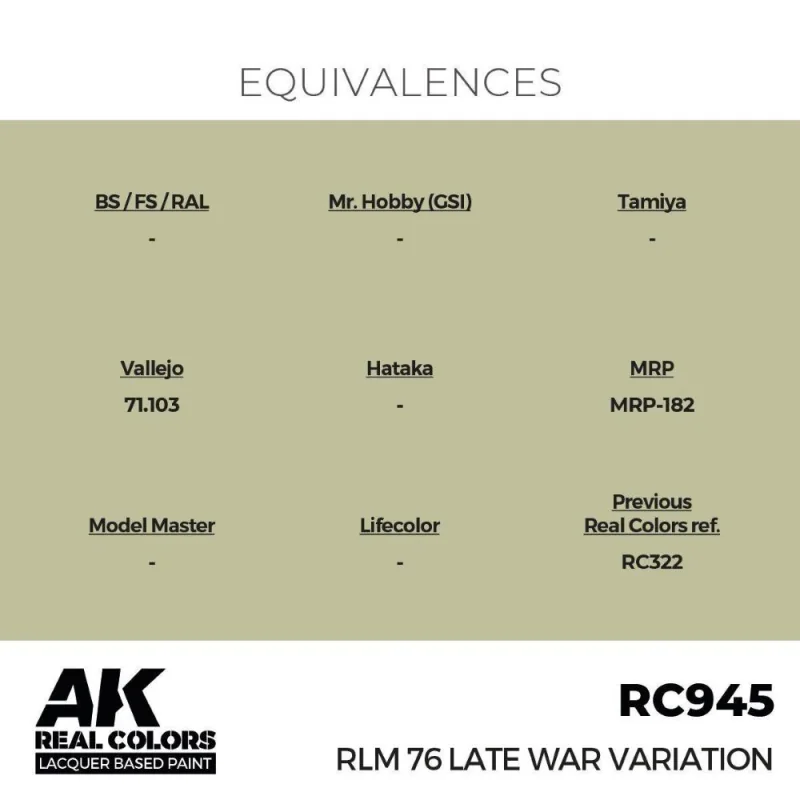 AK INTERACTIVE: Real Colors RLM 76 Late War Variation 17 ml. AK Interactive