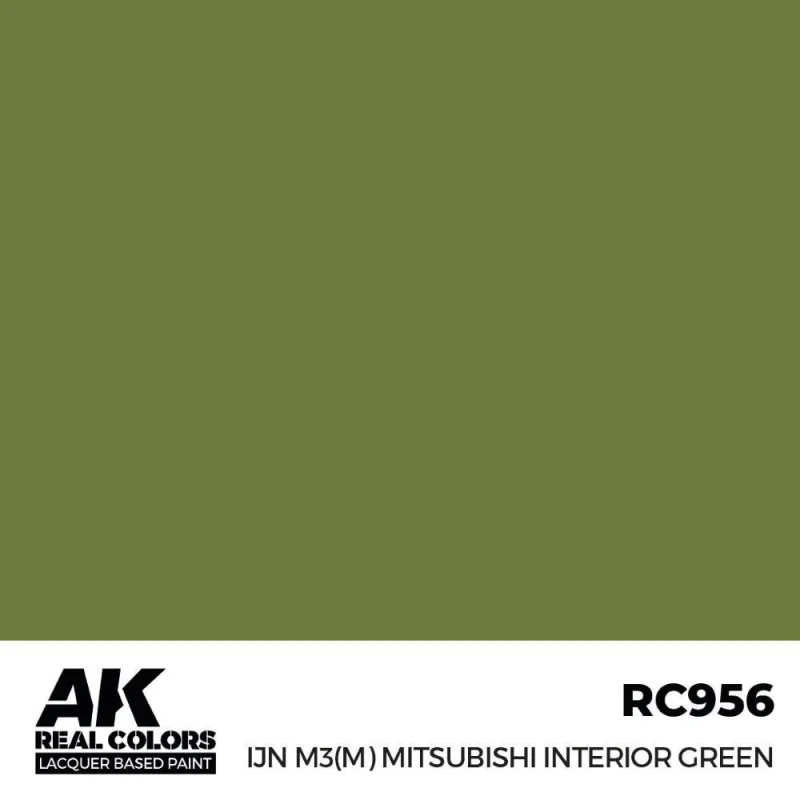 AK INTERACTIVE: Real Colors IJN M3 (M) MITSUBISHI Interior Green 17 ml. Acrylverf voor modelbouw