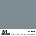 AK INTERACTIVE: Real Colors RAF Medium Sea Grey BS381C/637 17 ml. Acrylverf voor modelbouw