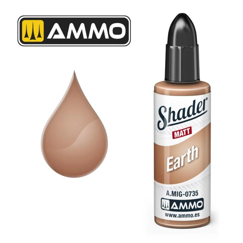 AMMO of MIG: MATT SHADER Earth 10mL Acrylverf 