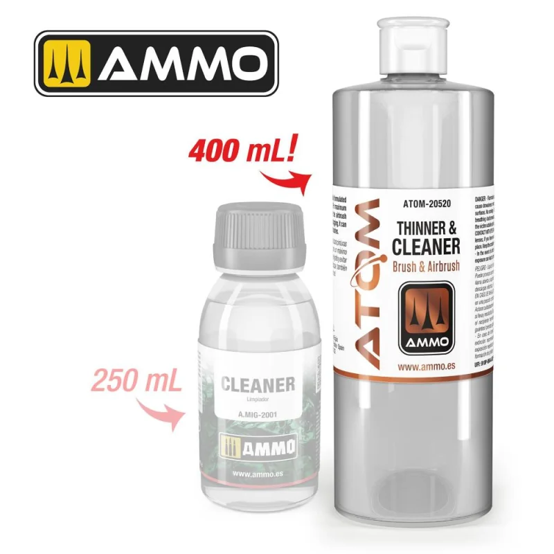 Ammo of Mig ATOM Thinner and Cleaner (400ml) Verdunner