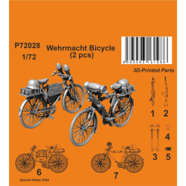 CMK: 1/72; Wehrmacht Bicycle (2 pcs) Miniatuur 